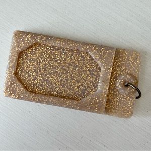 glittery gold card holder | keychain